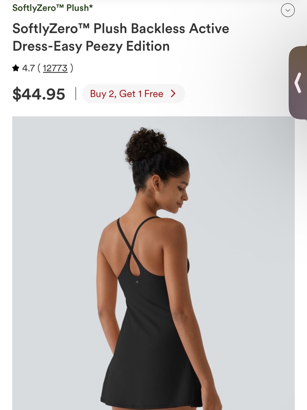 HALARA softlyzero Plush Black Backless Active Dress